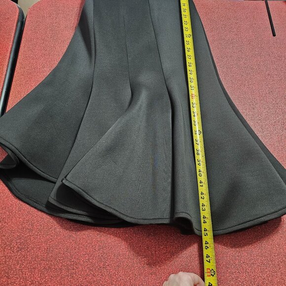 Lily‎ & Taylor Black Scuba Knit Dress Sz 6 Silver Flared Asymmetric Gatsby Party - Picture 14 of 16